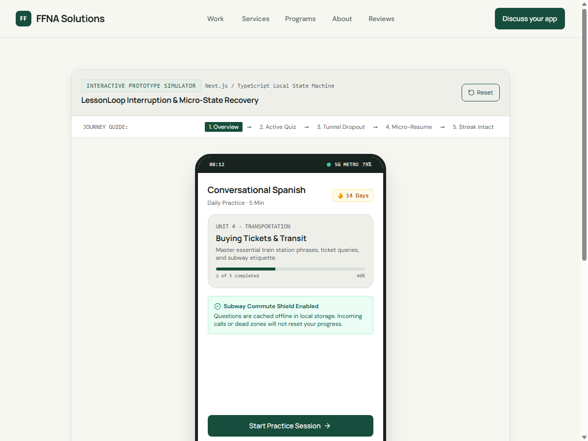 LessonLoop Screen 01 - Daily Module Overview